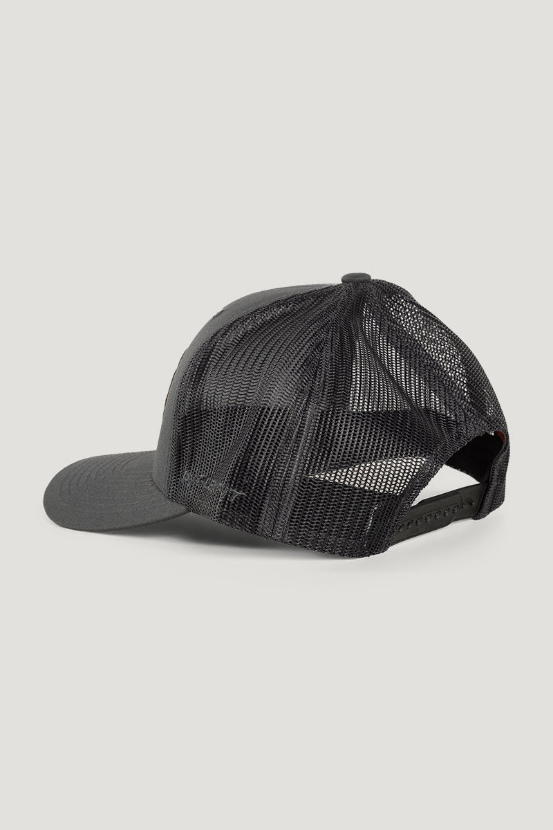 Country Labelled Cap - Charcoal & Leather Patch