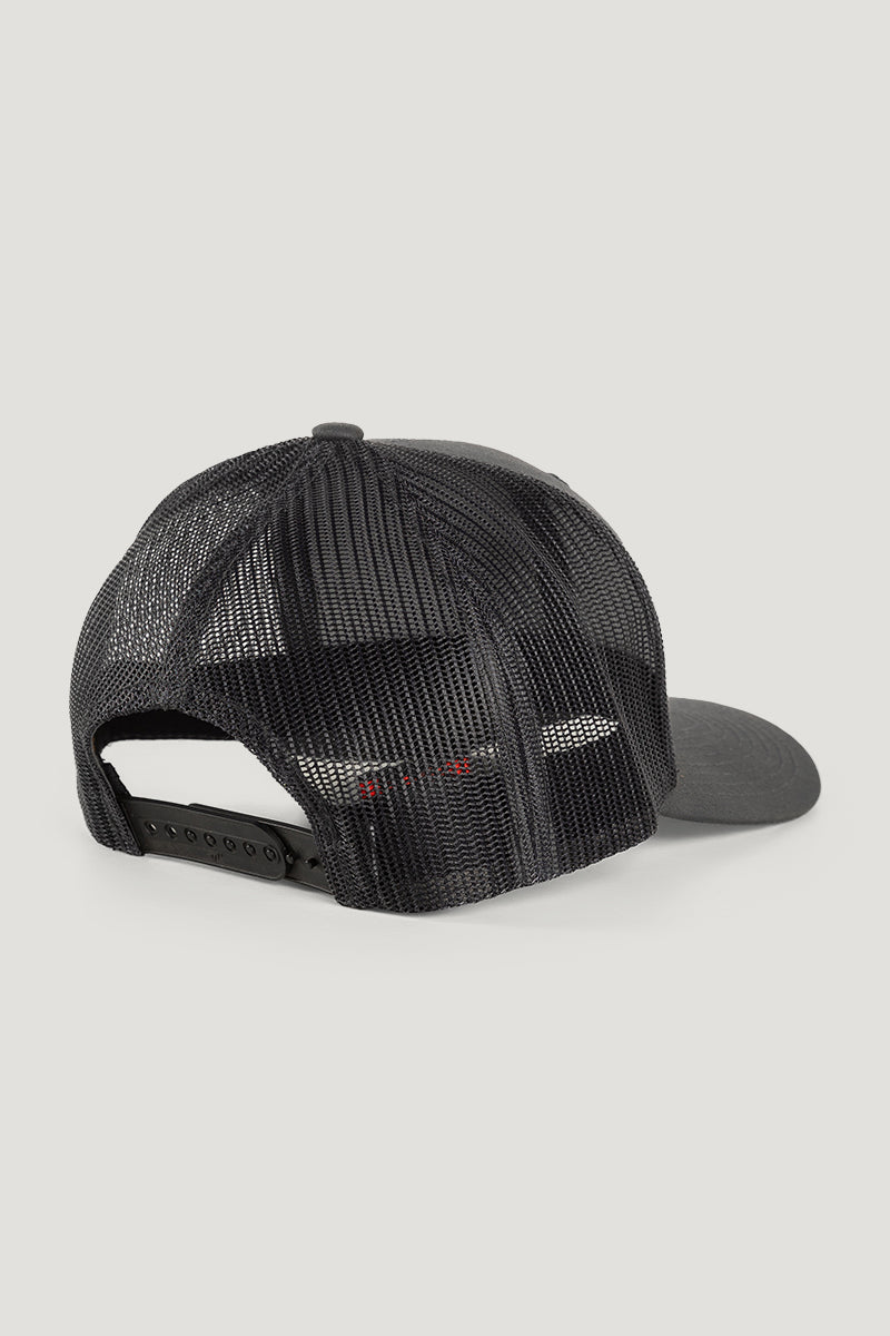 Country Labelled Cap - Charcoal & Leather Patch