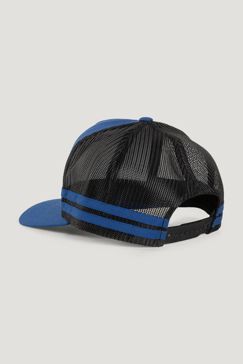 Country Labelled Stripe Cap Blue & Black Tractor