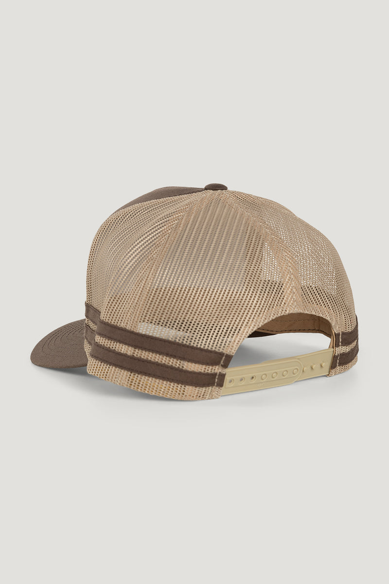 Country Labelled Stripe Cap Brown & Gold Reining Horse