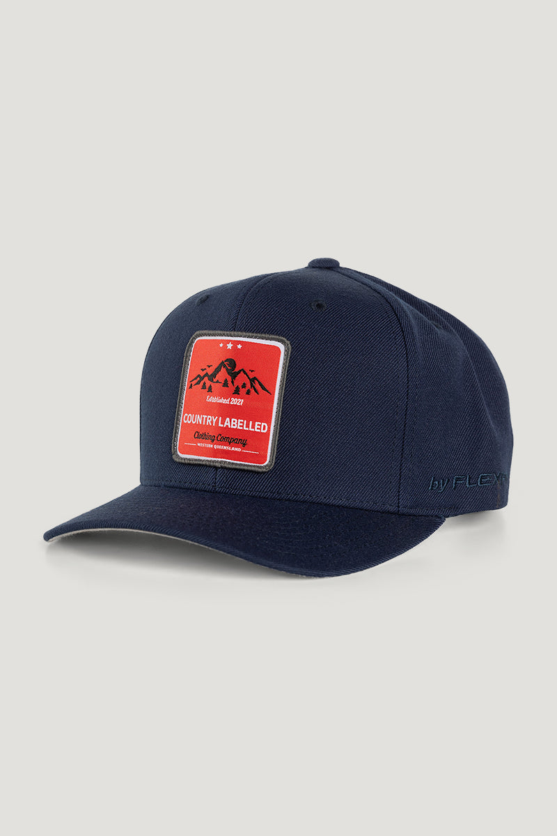 Country Labelled Mountain Cap Navy & Red