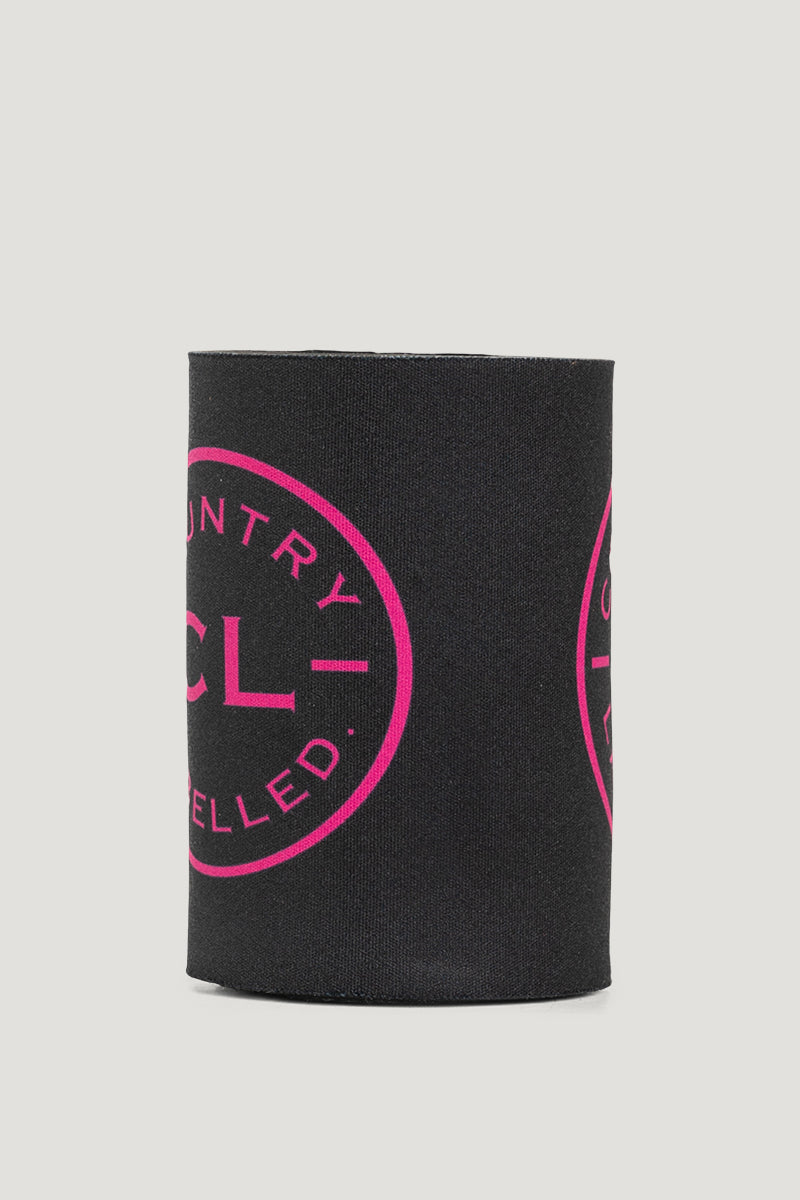 Stubbie Cooler -Black & Pink