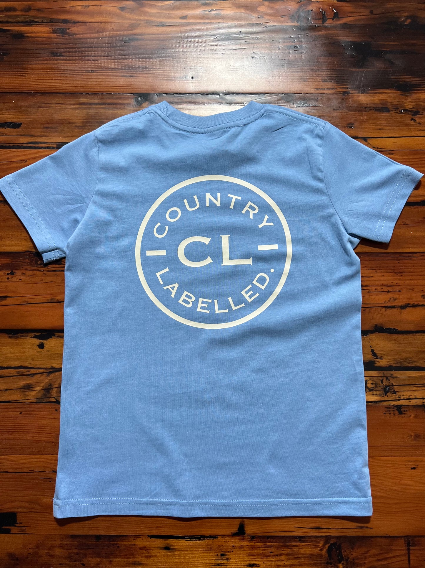 Kids Classic Signature CL T Shirt - Carolina Blue - Cream Logo