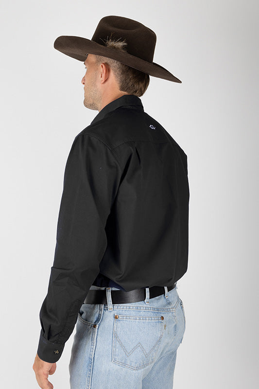 THE CATTLEMAN’S FULL BUTTON WORK SHIRT - BLACK