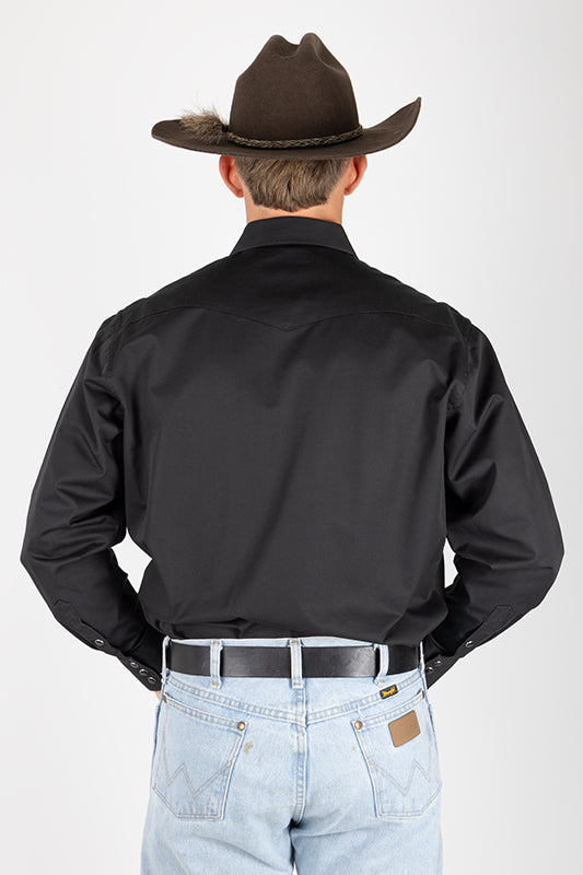 CL Cowboy Pearl Snap Button Up - Black