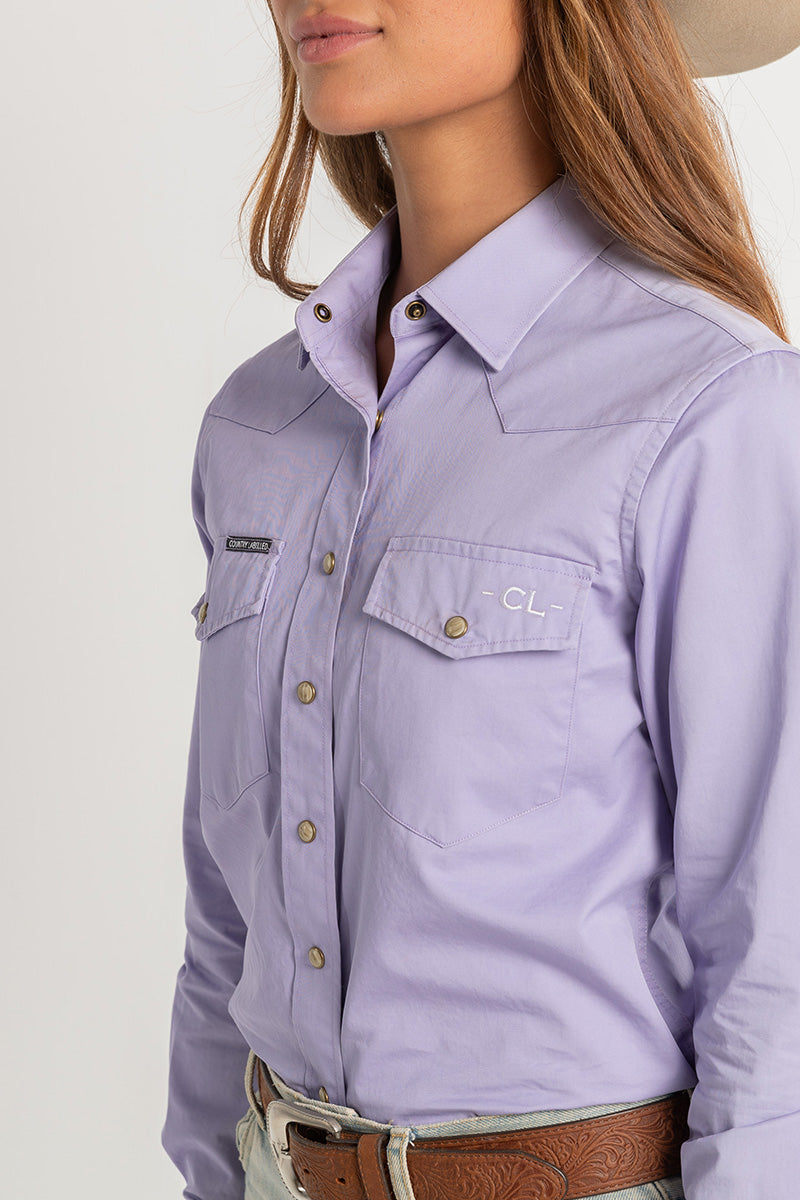 CL Cowgirl Pearl Snap Button Up - Lilac