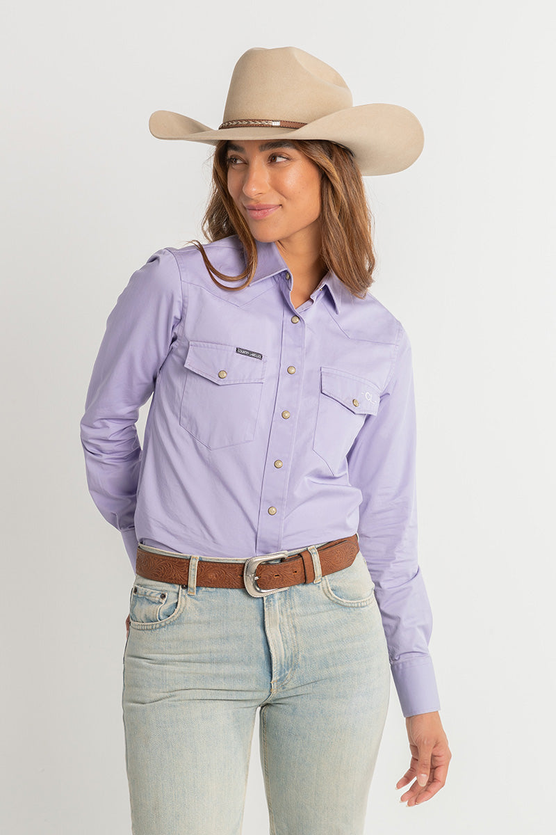 CL Cowgirl Pearl Snap Button Up - Lilac