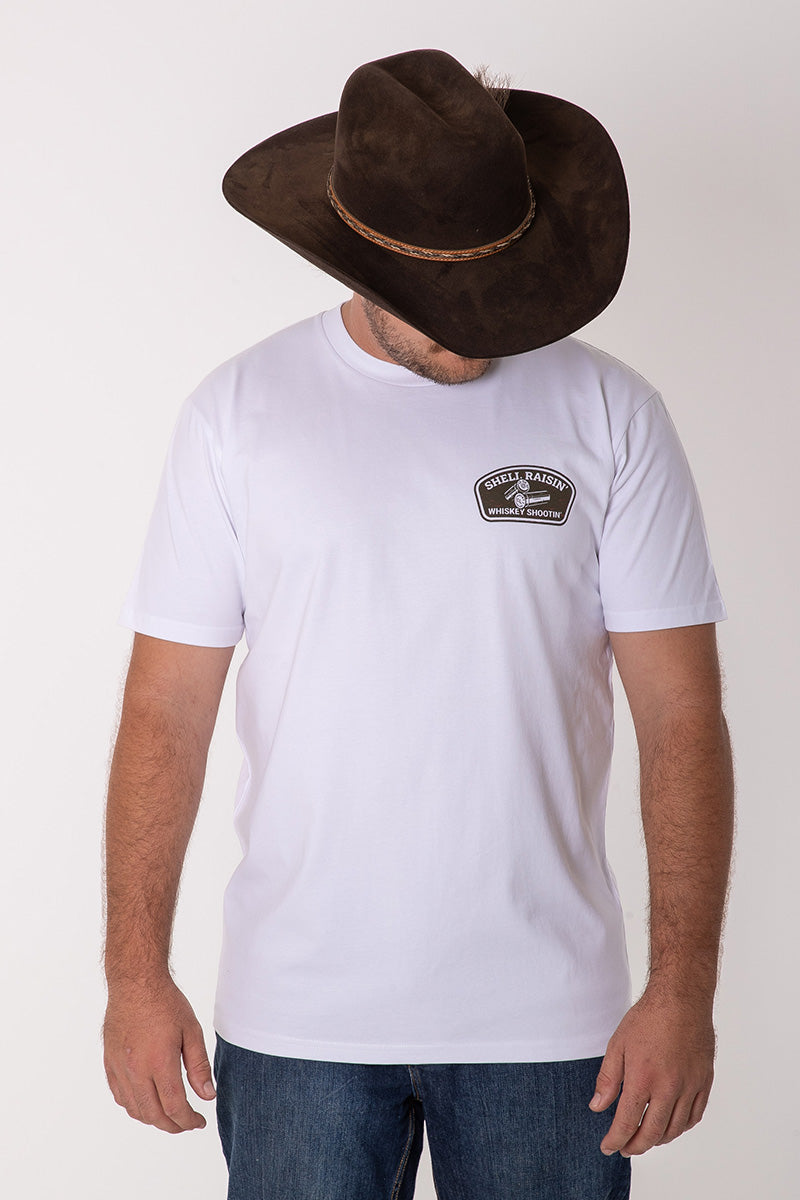 CL T Shirt - White - Shell Raisin' Whiskey Shootin'