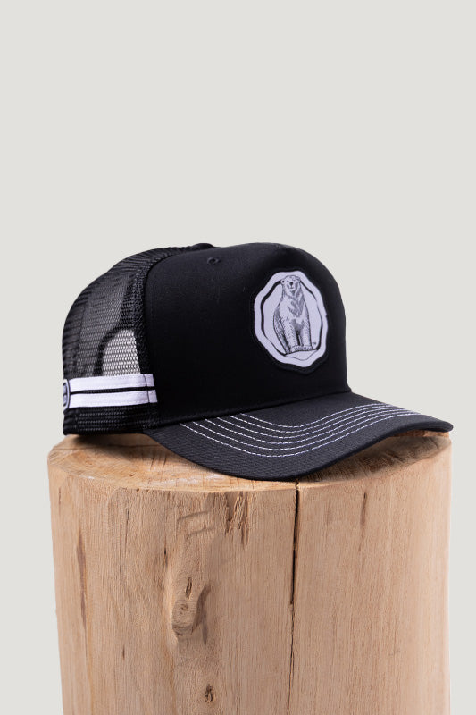 Country Labelled Cap - Bundy Rum Rosette - Black