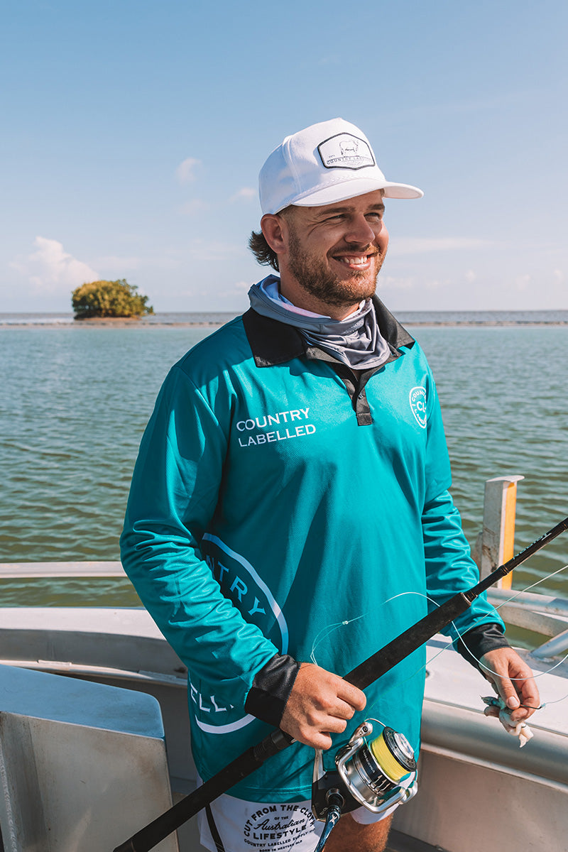 Signature Fishing Shirt - Teal & White