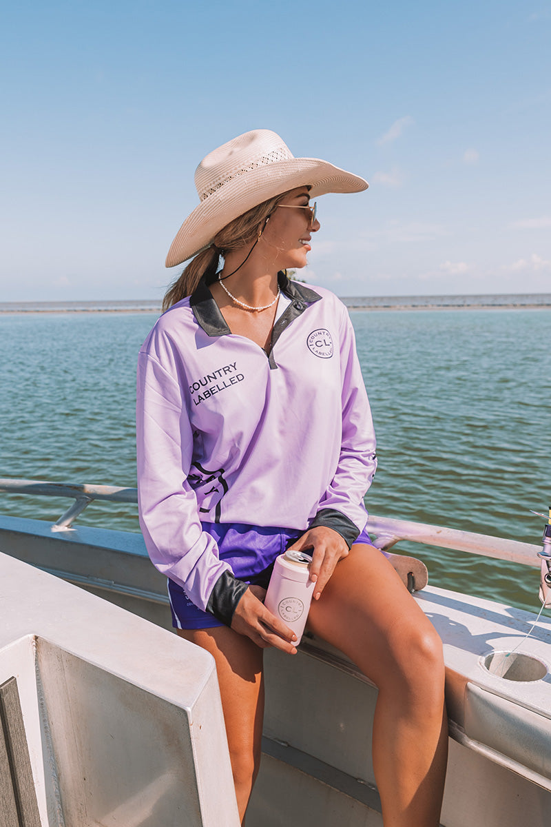 Signature Fishing Shirt - Lilac & Black