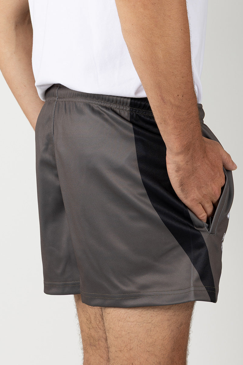 Footy Shorts - Honky Tonk - Charcoal - Black