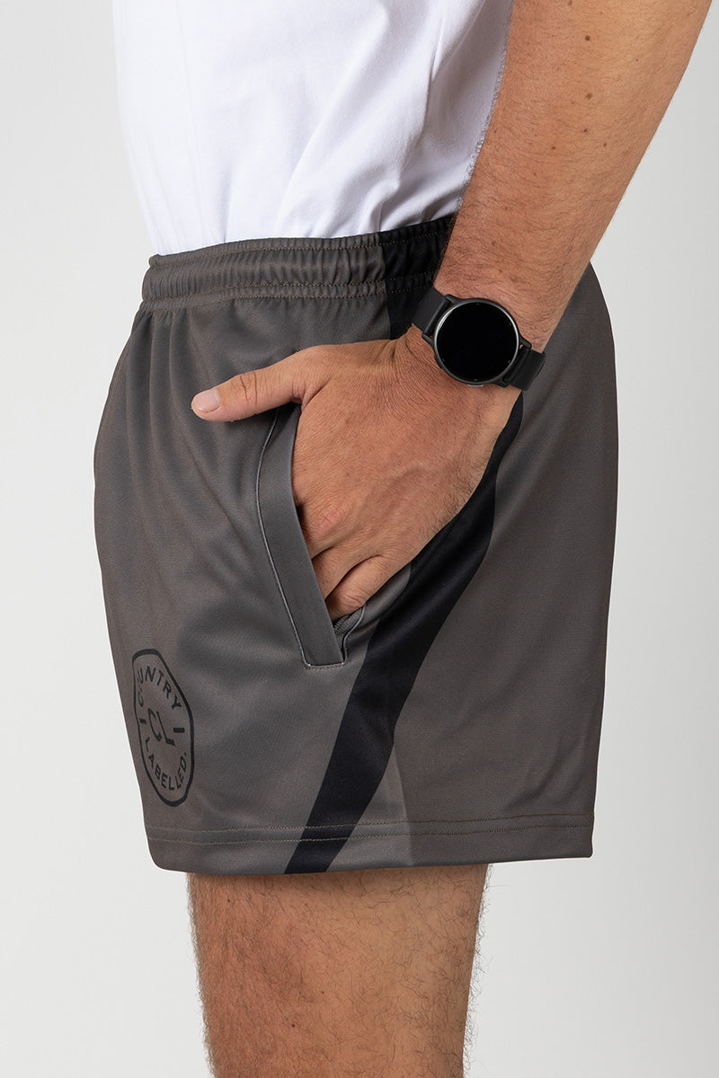 Footy Shorts - Honky Tonk - Charcoal - Black