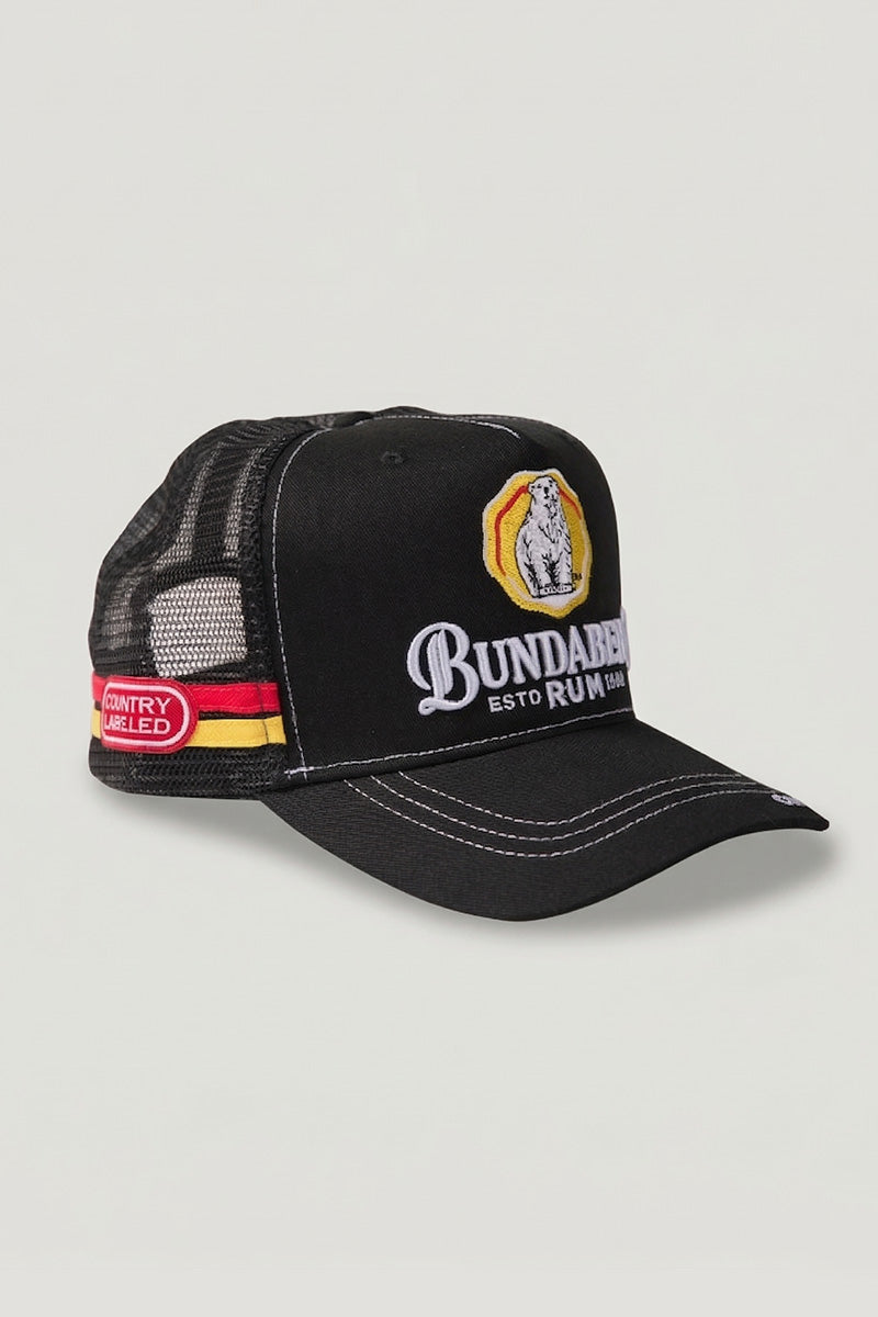 Country Labelled Cap - Bundy Rum Heritage Logo - Black, Yellow & Red