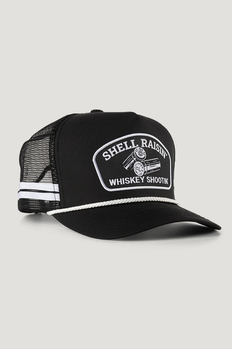 Country Labelled Cap - Shell Raisin' Whiskey Shootin' - Black WaterProof