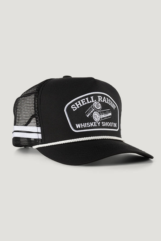 Country Labelled Cap - Shell Raisin' Whiskey Shootin' - Black WaterProof