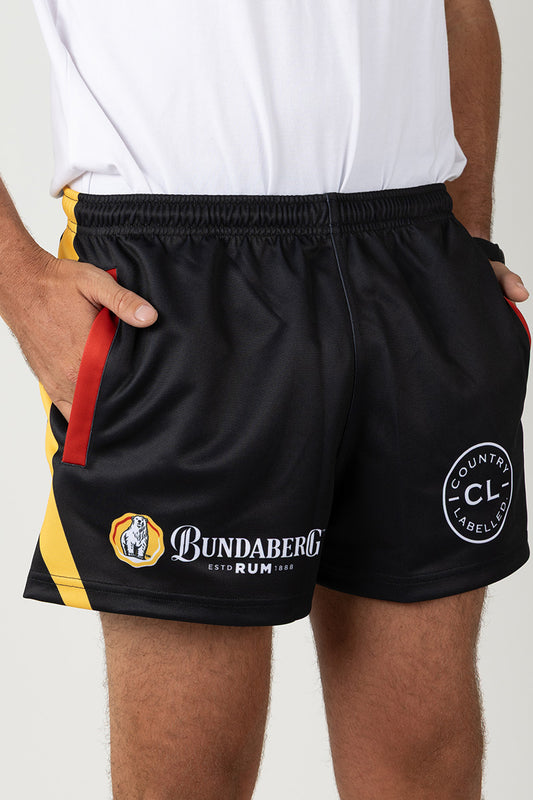 Footy Shorts - Bundy Rum - Black