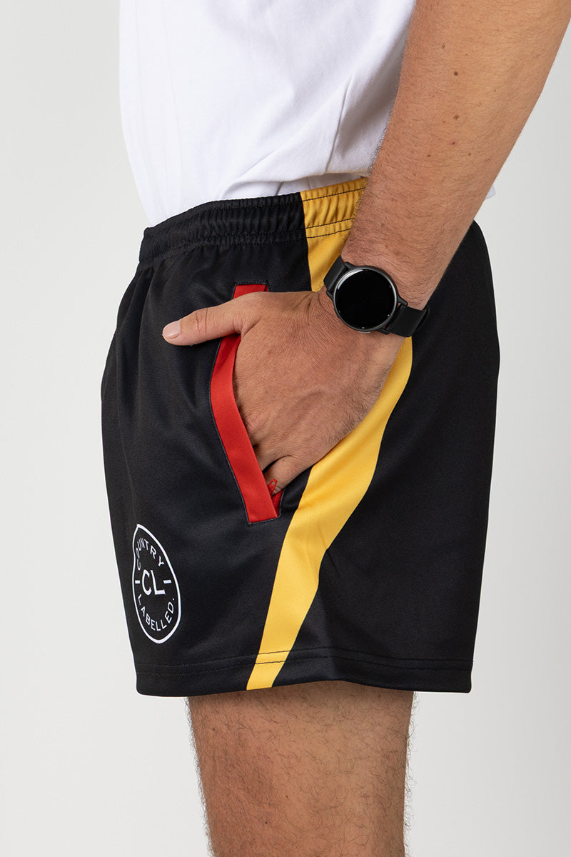 Footy Shorts - Bundy Rum - Black