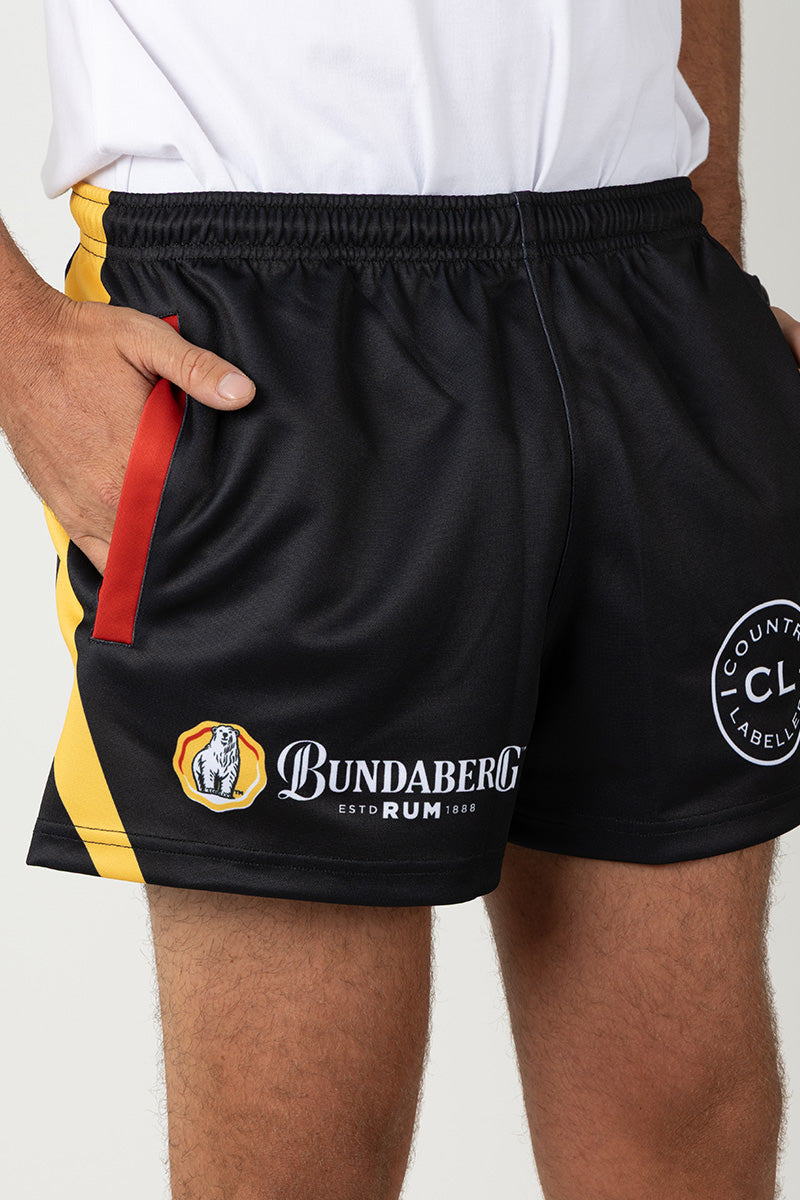 Footy Shorts - Bundy Rum - Black