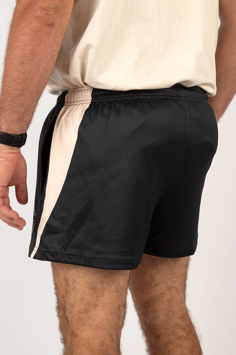 Footy Shorts Black & Tan