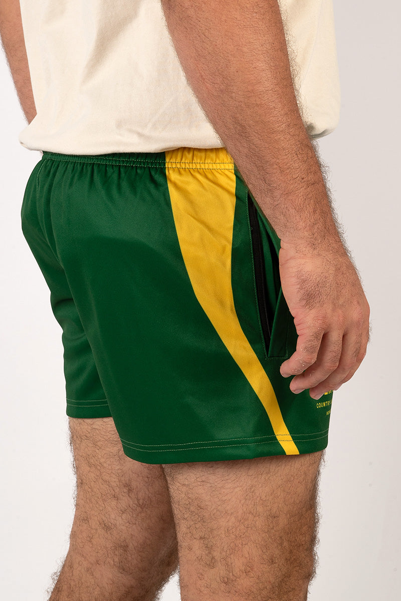 Footy Shorts Green & Gold