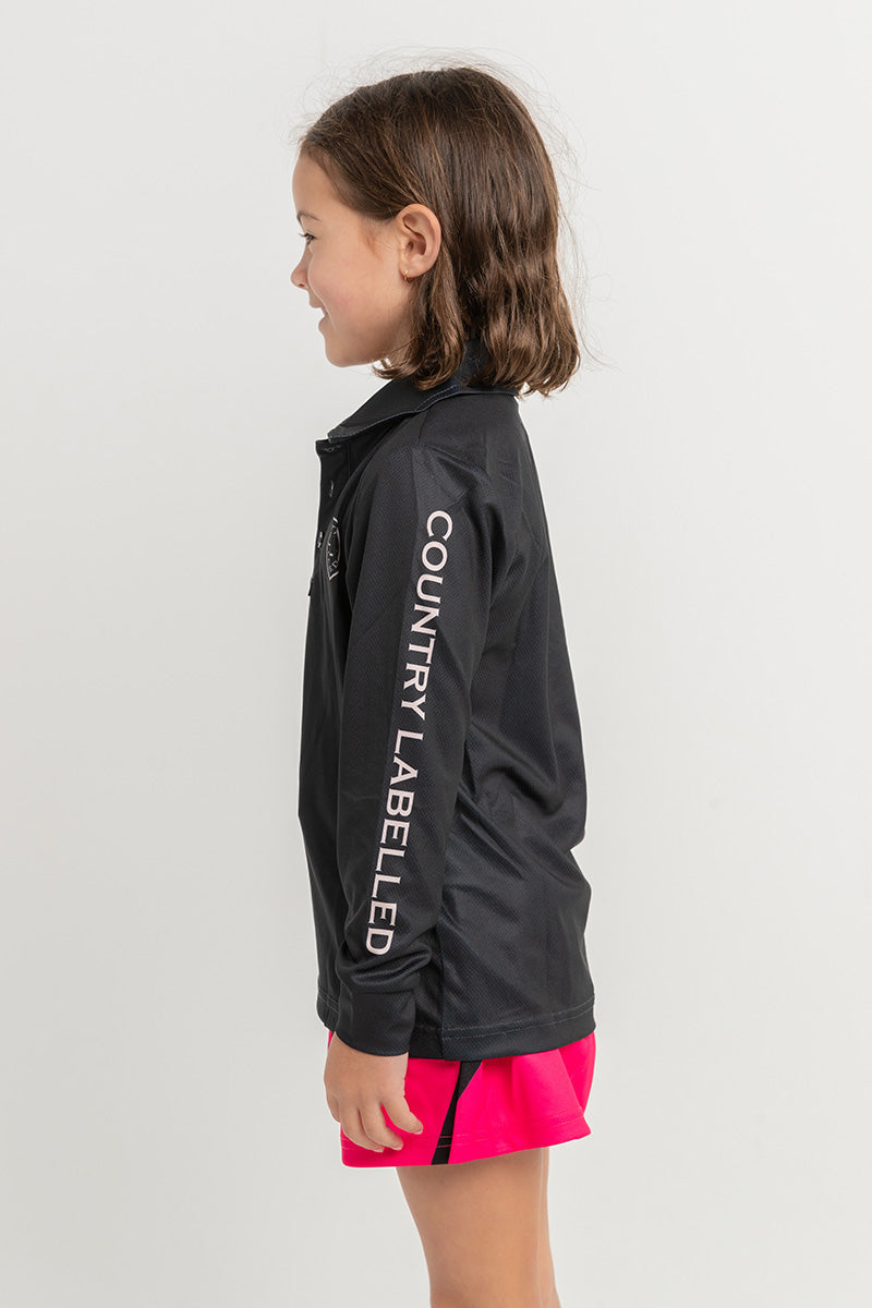 Kids Signature Fishing Shirt - Black & Tan