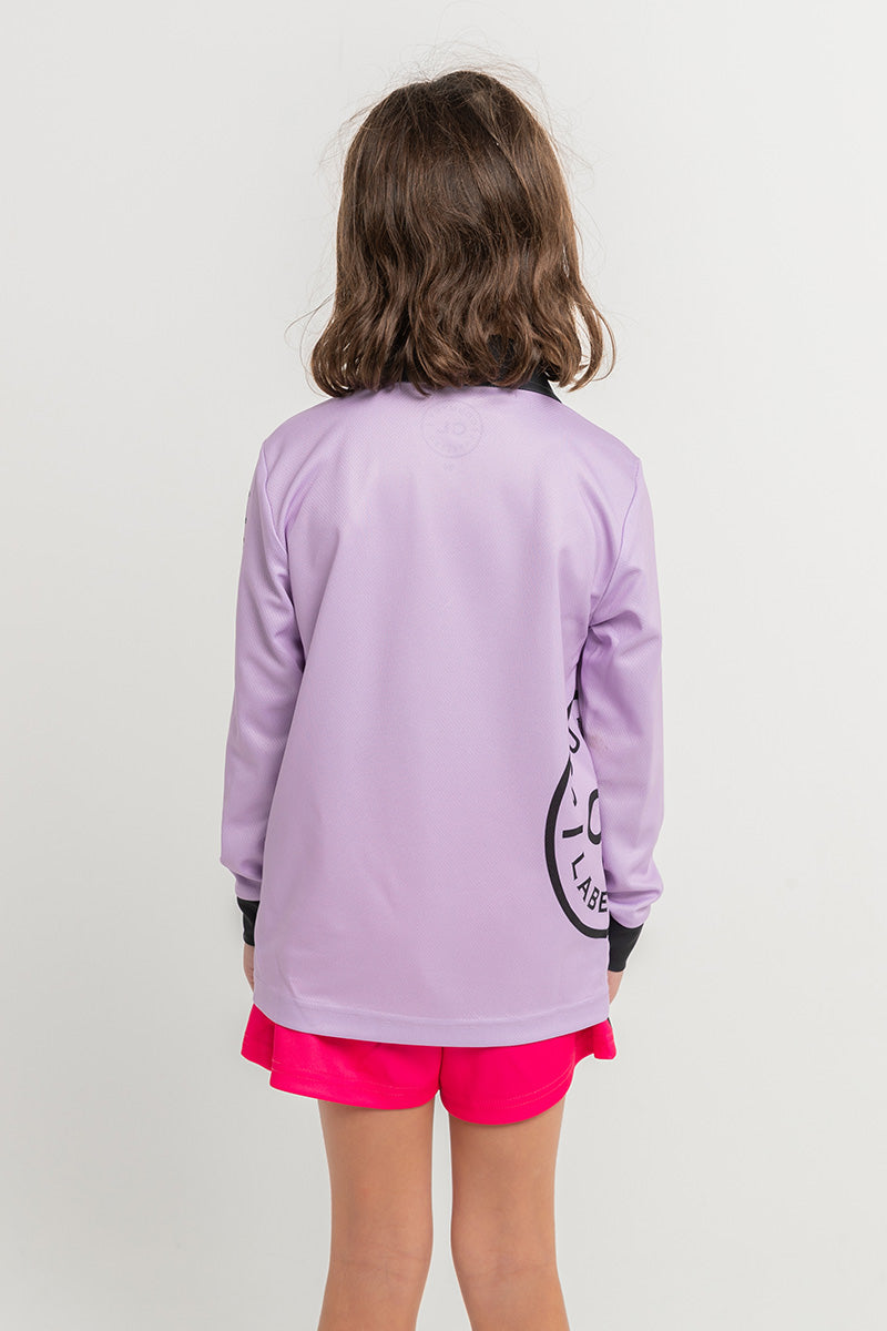 Kids Signature Fishing Shirt - Lilac & Black