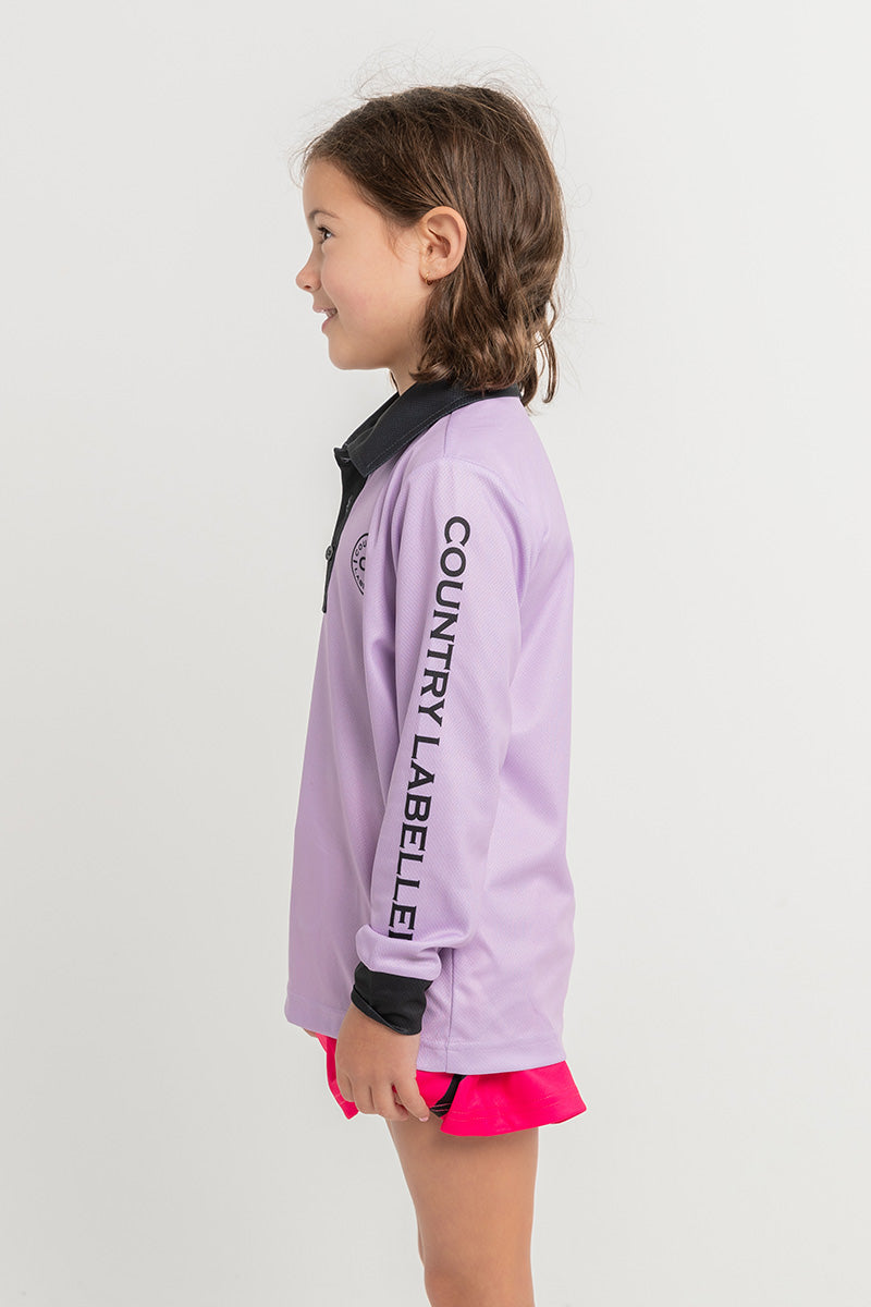 Kids Signature Fishing Shirt - Lilac & Black