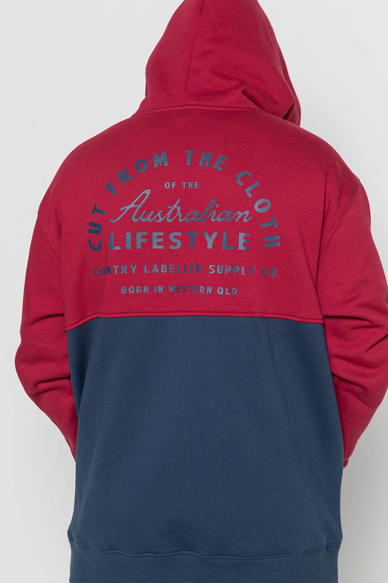 Mens - Heritage Two-Tone - Hoodie - Burgundy & Navy