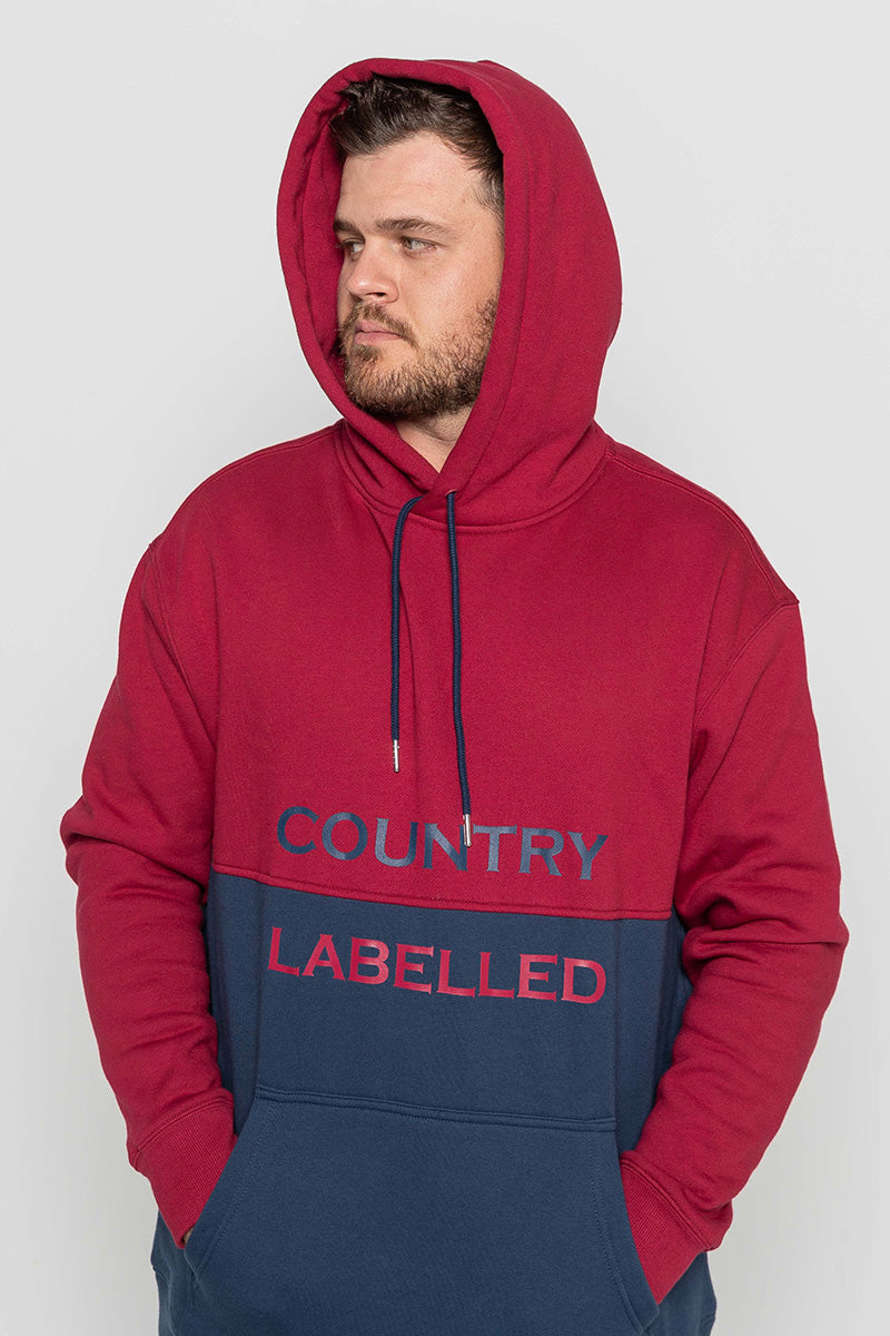 Mens - Heritage Two-Tone - Hoodie - Burgundy & Navy