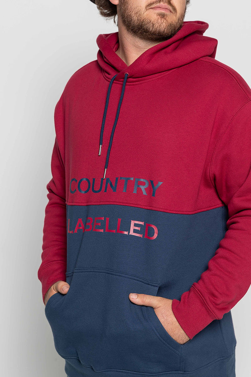 Mens - Heritage Two-Tone - Hoodie - Burgundy & Navy