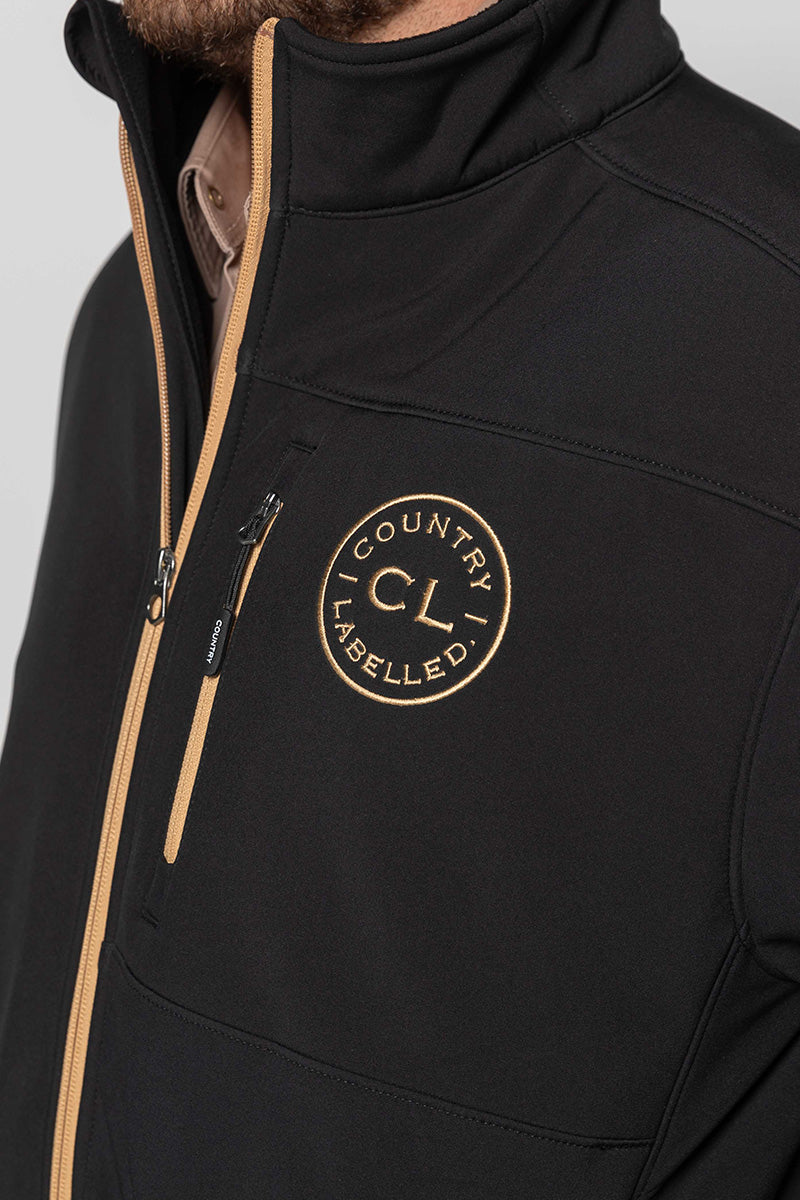 Mens - Maverick - Soft Shell Jacket - Black & Tan