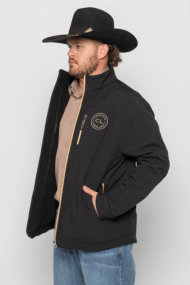 Mens - Maverick - Soft Shell Jacket - Black & Tan