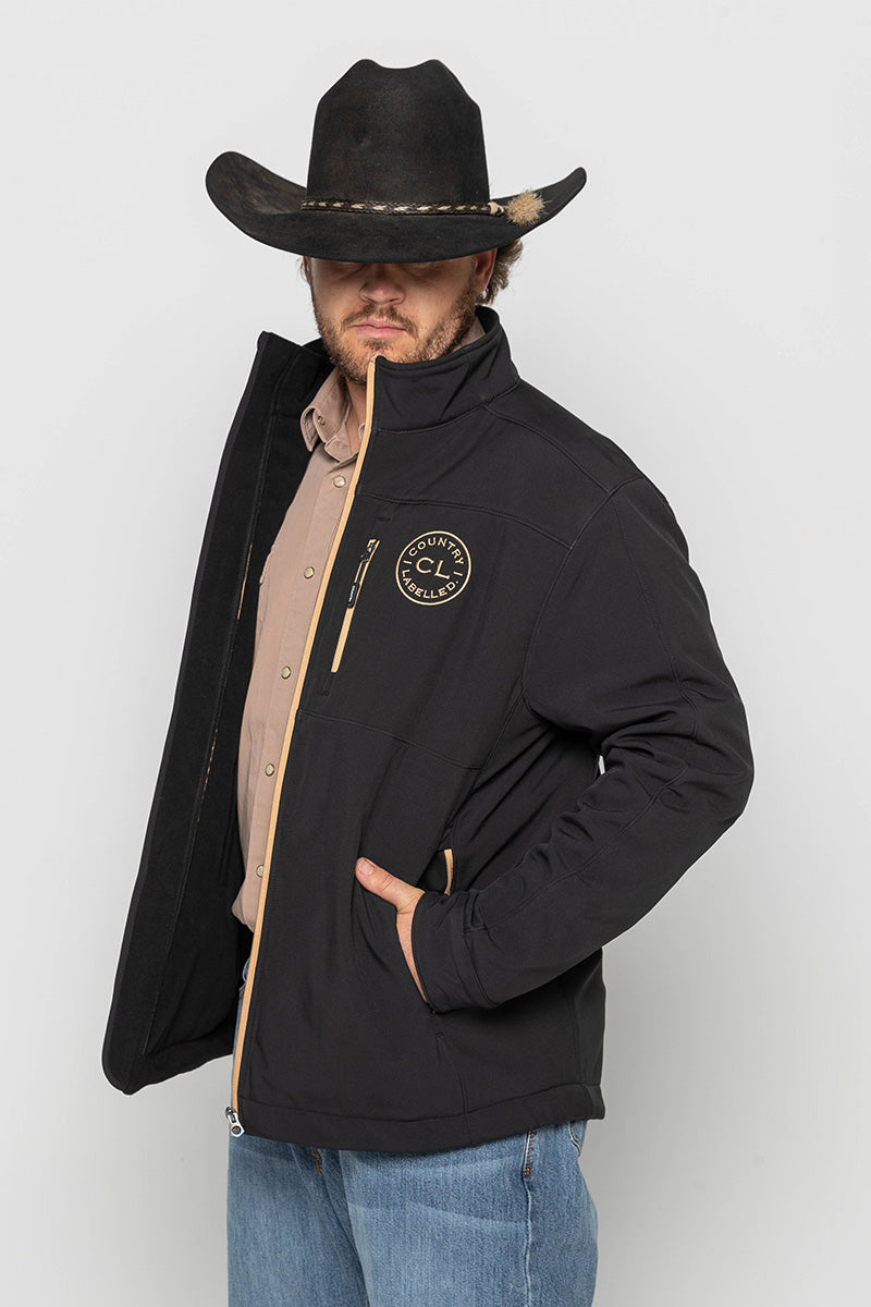 Mens - Maverick - Soft Shell Jacket - Black & Tan