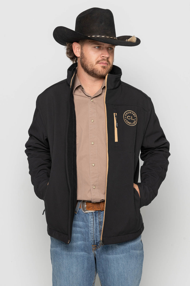 Mens - Maverick - Soft Shell Jacket - Black & Tan