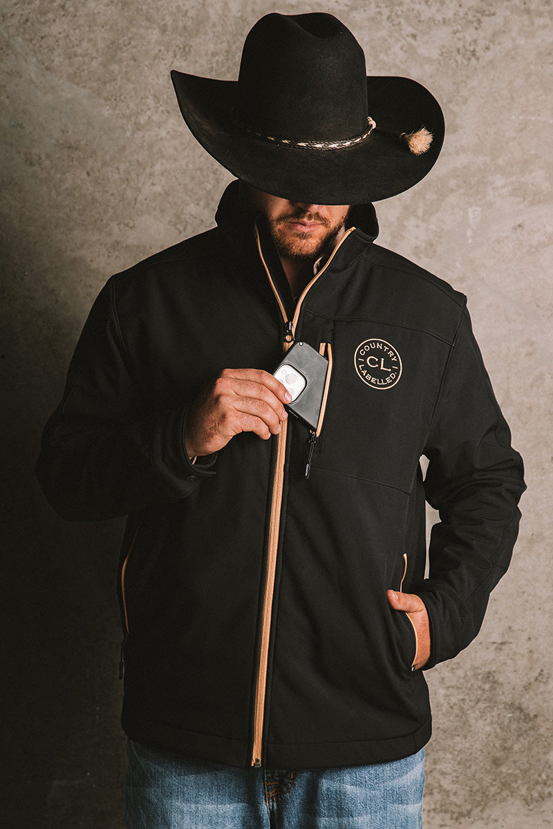 Mens - Maverick - Soft Shell Jacket - Black & Tan