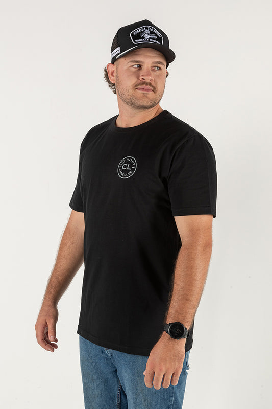 Mens Classic Signature CL T Shirt - Black - Grey Logo on