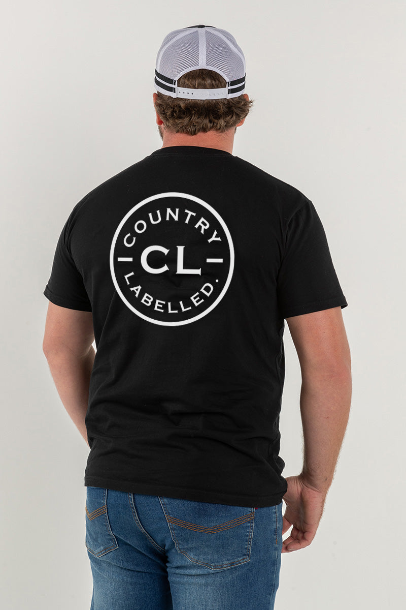 Mens Classic Signature CL T Shirt - Black - White Logo