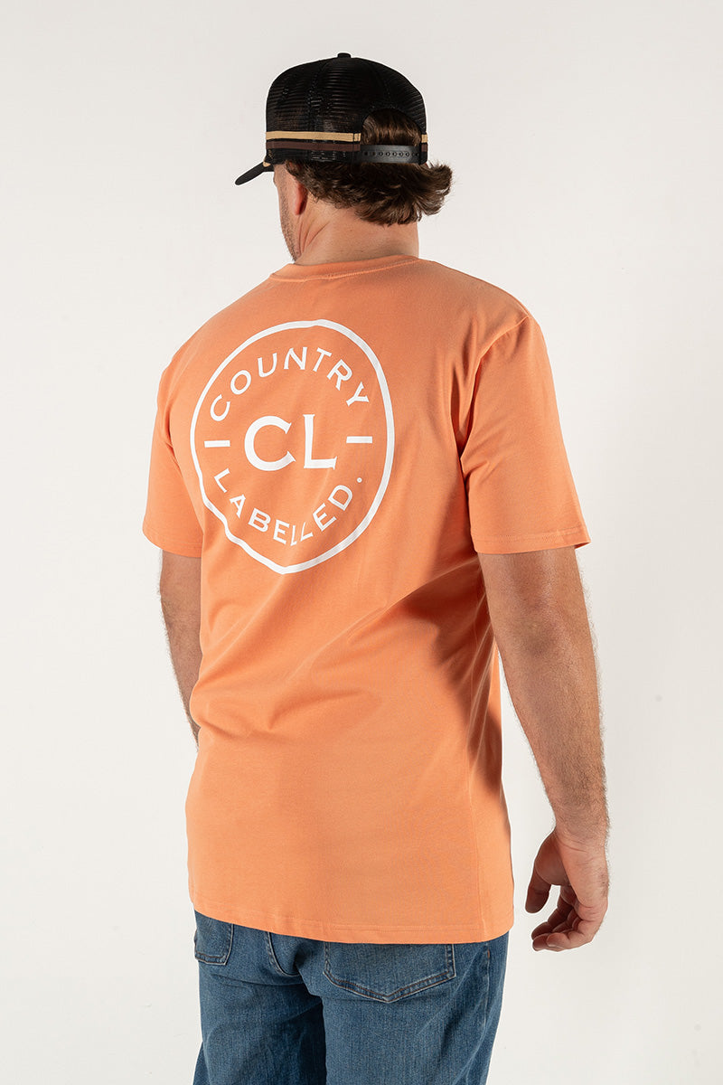 Mens Classic Signature CL T Shirt - Coral - White Logo Version
