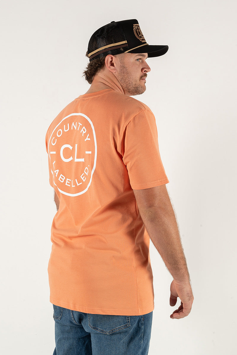 Mens Classic Signature CL T Shirt - Coral - White Logo Version