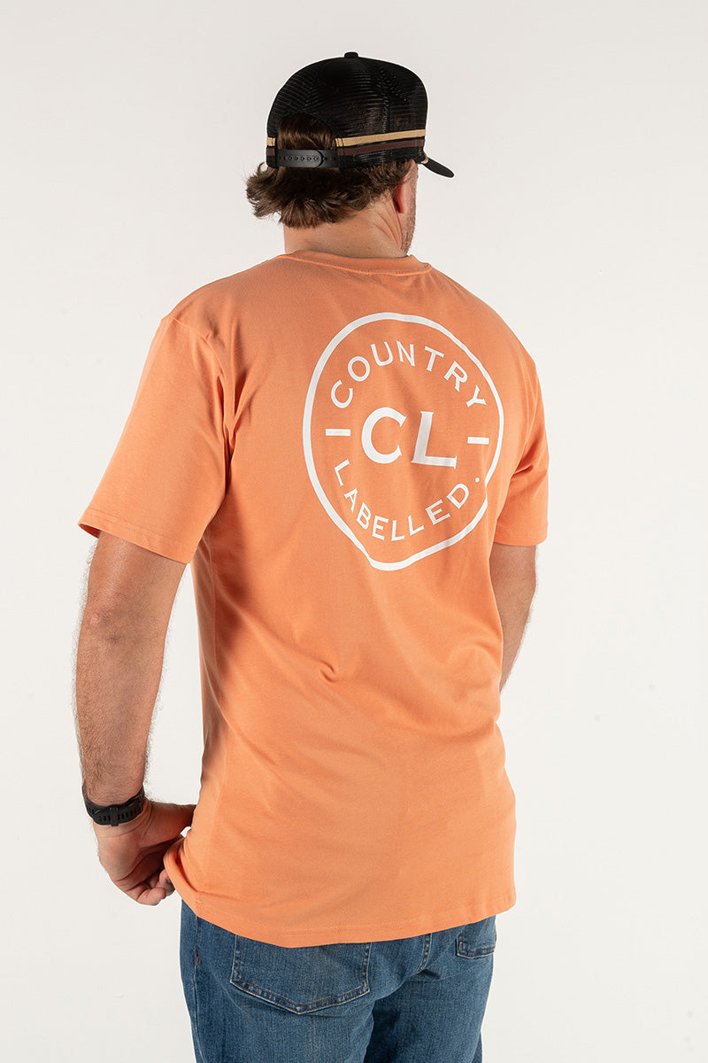 Mens Classic Signature CL T Shirt - Coral - White Logo Version