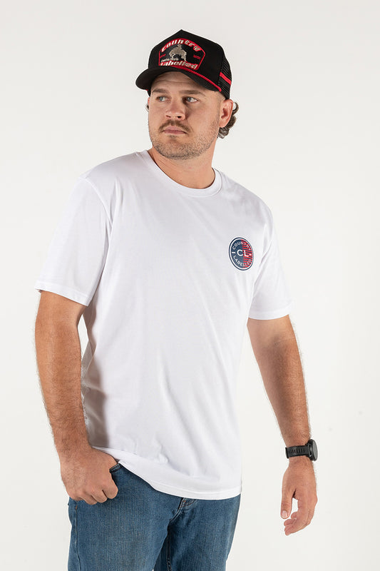Mens Classic Signature CL T Shirt - White - Camo Logo