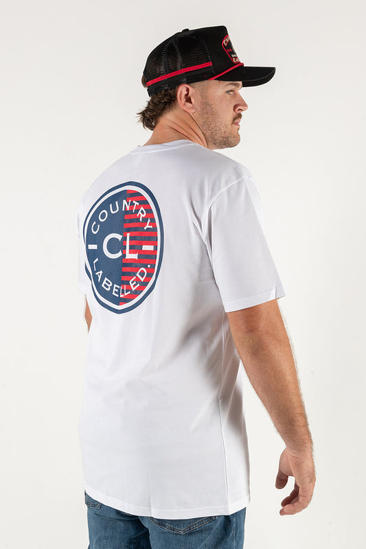Mens Classic Signature CL T Shirt - White - Camo Logo