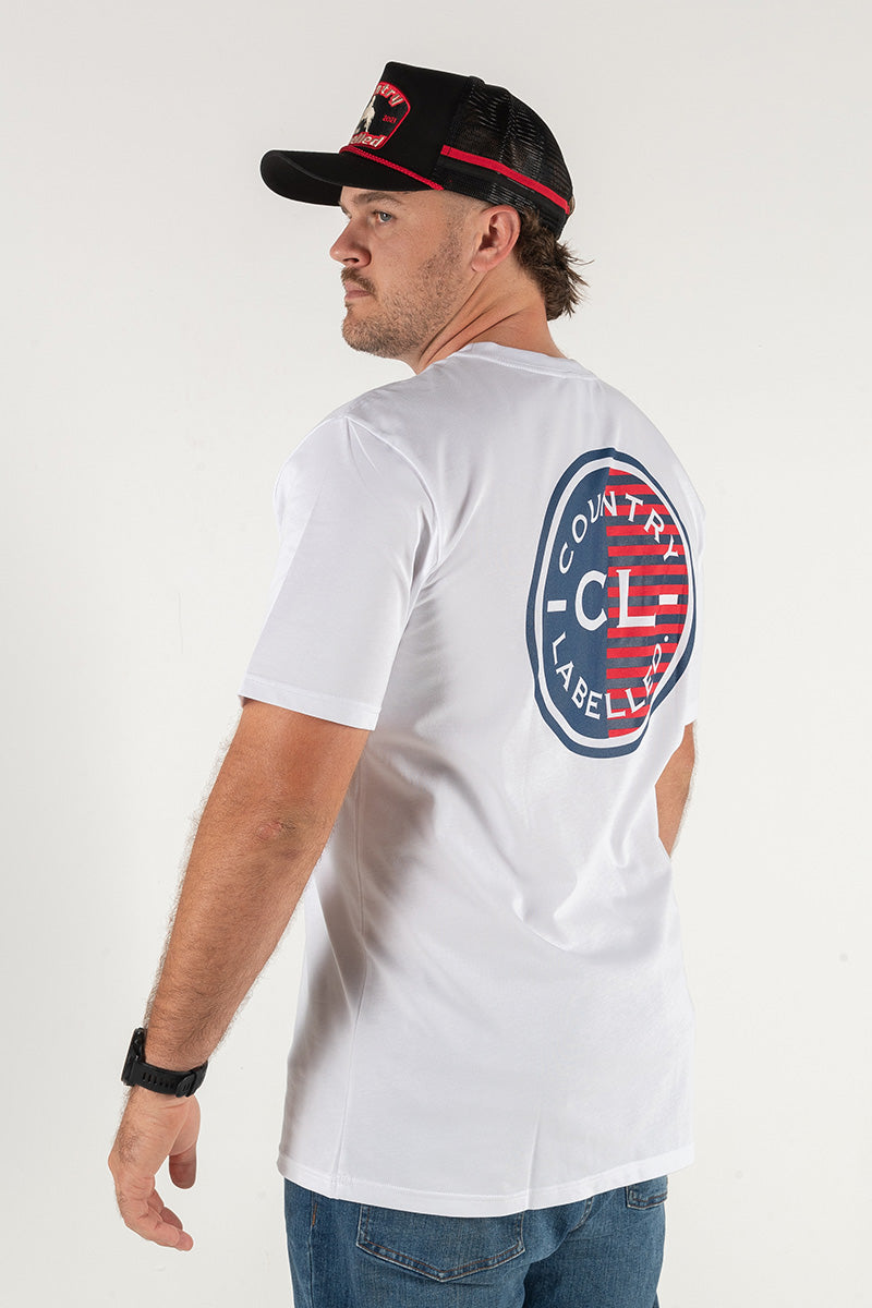 Mens Classic Signature CL T Shirt - White - Camo Logo