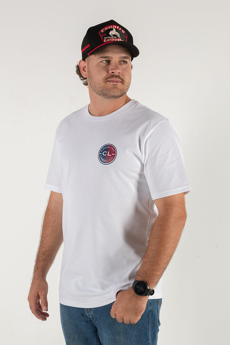 Mens Classic Signature CL T Shirt - White - Camo Logo