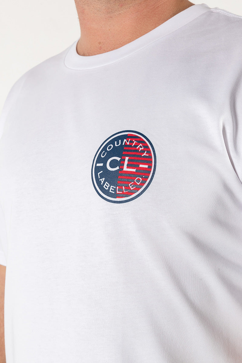 Mens Classic Signature CL T Shirt - White - Camo Logo
