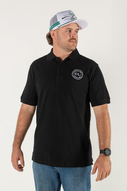 Mens Original Polo shirts - Black - White Logo
