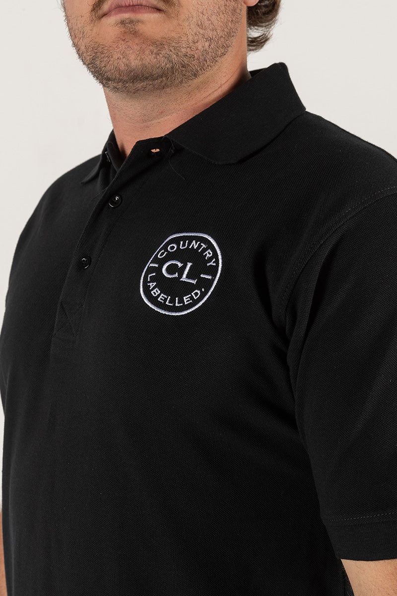 Mens Original Polo shirts - Black - White Logo