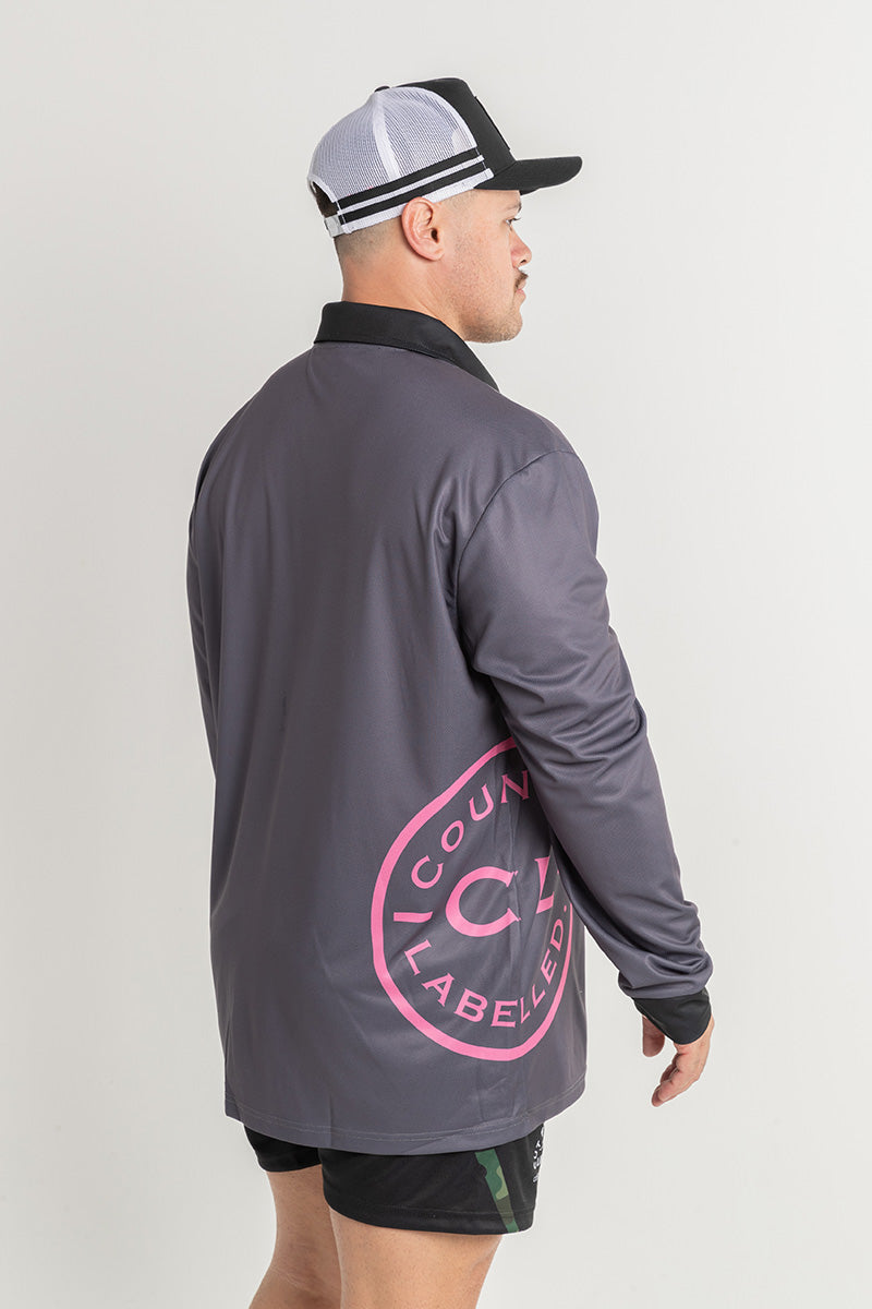 Signature Fishing Shirt - Storm Grey & Pink