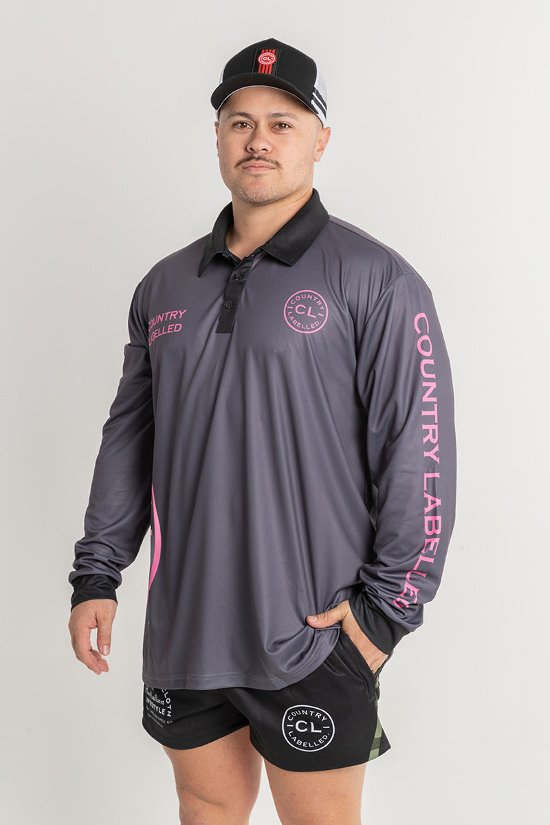 Signature Fishing Shirt - Storm Grey & Pink